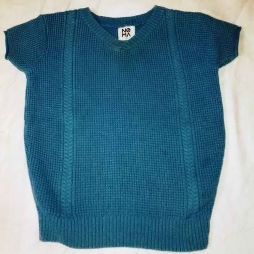 NOMA Teal Waffle Knit Short Sleeve Top Size 3